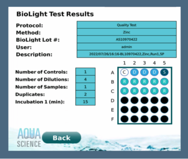 Biolight Toxy Luminometer Software Interface